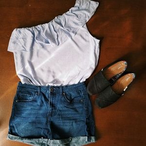 one shoulder off shirt